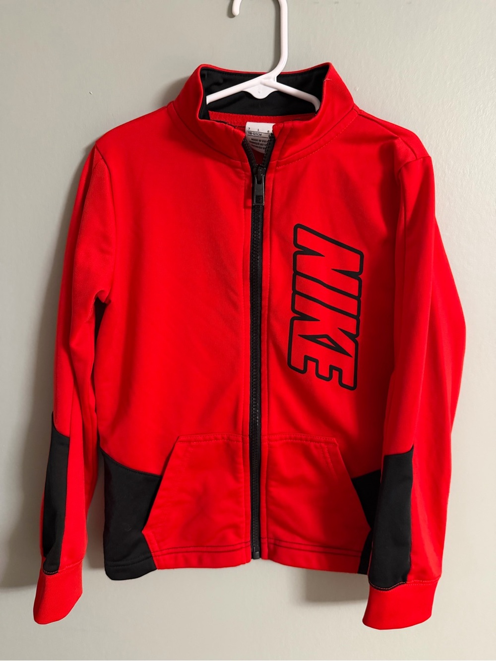 Nike Kids Red and Black Full-Zip Hoodie